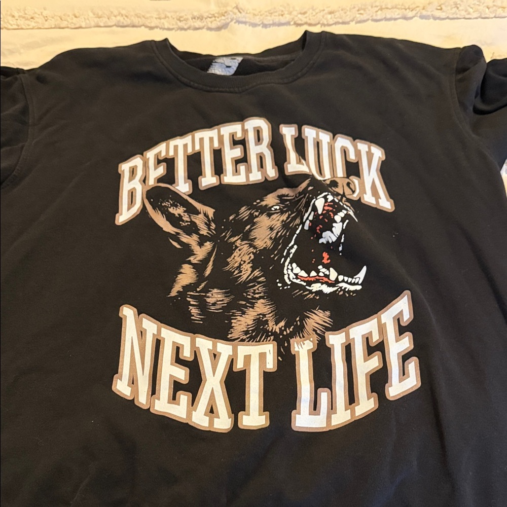 Better Luck Next Life Black Crewneck Sweater